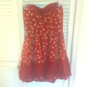 Strapless mini dress